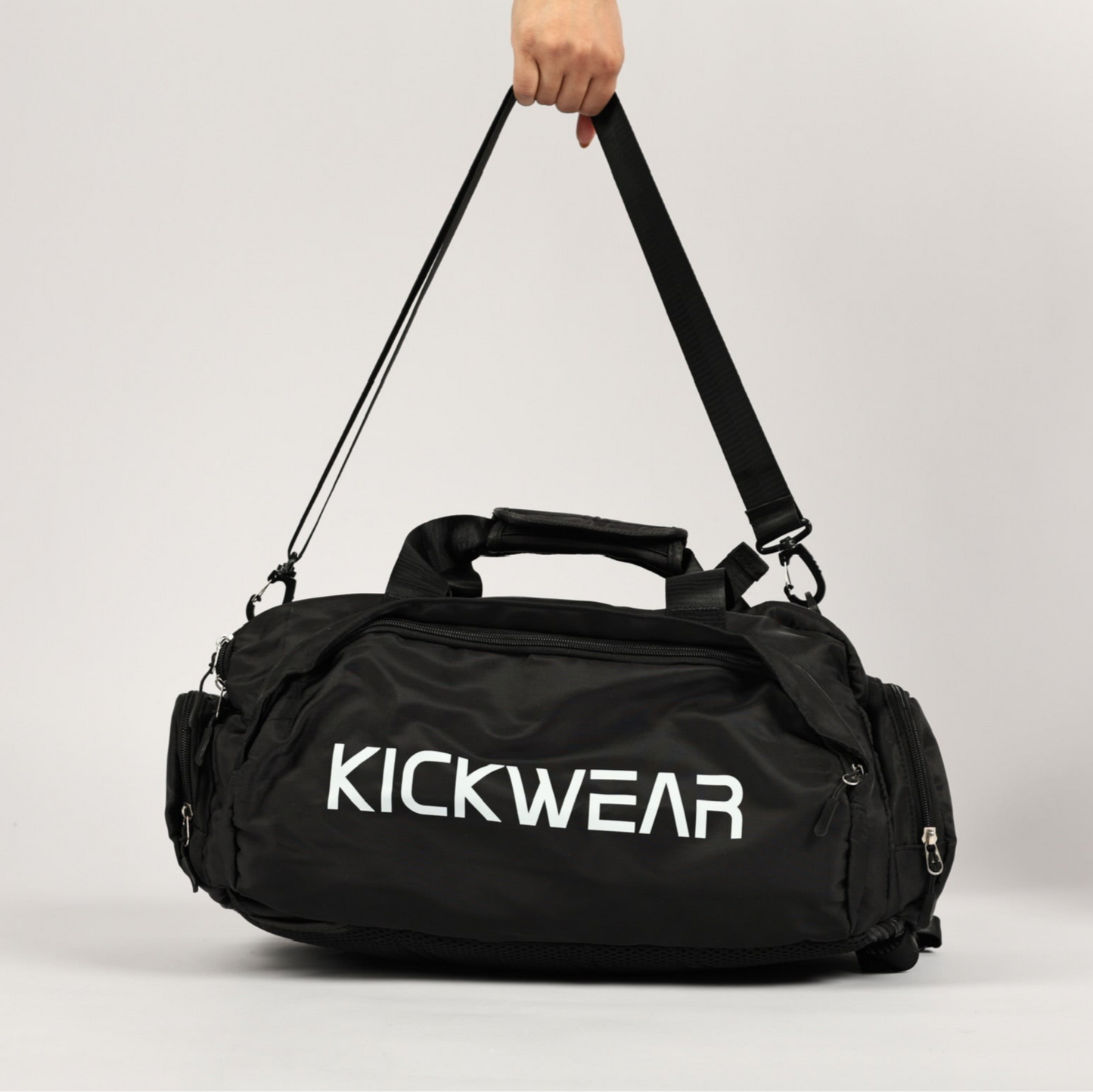 Black Kickwear Convertible Large Duffel Backpack Removable Straps