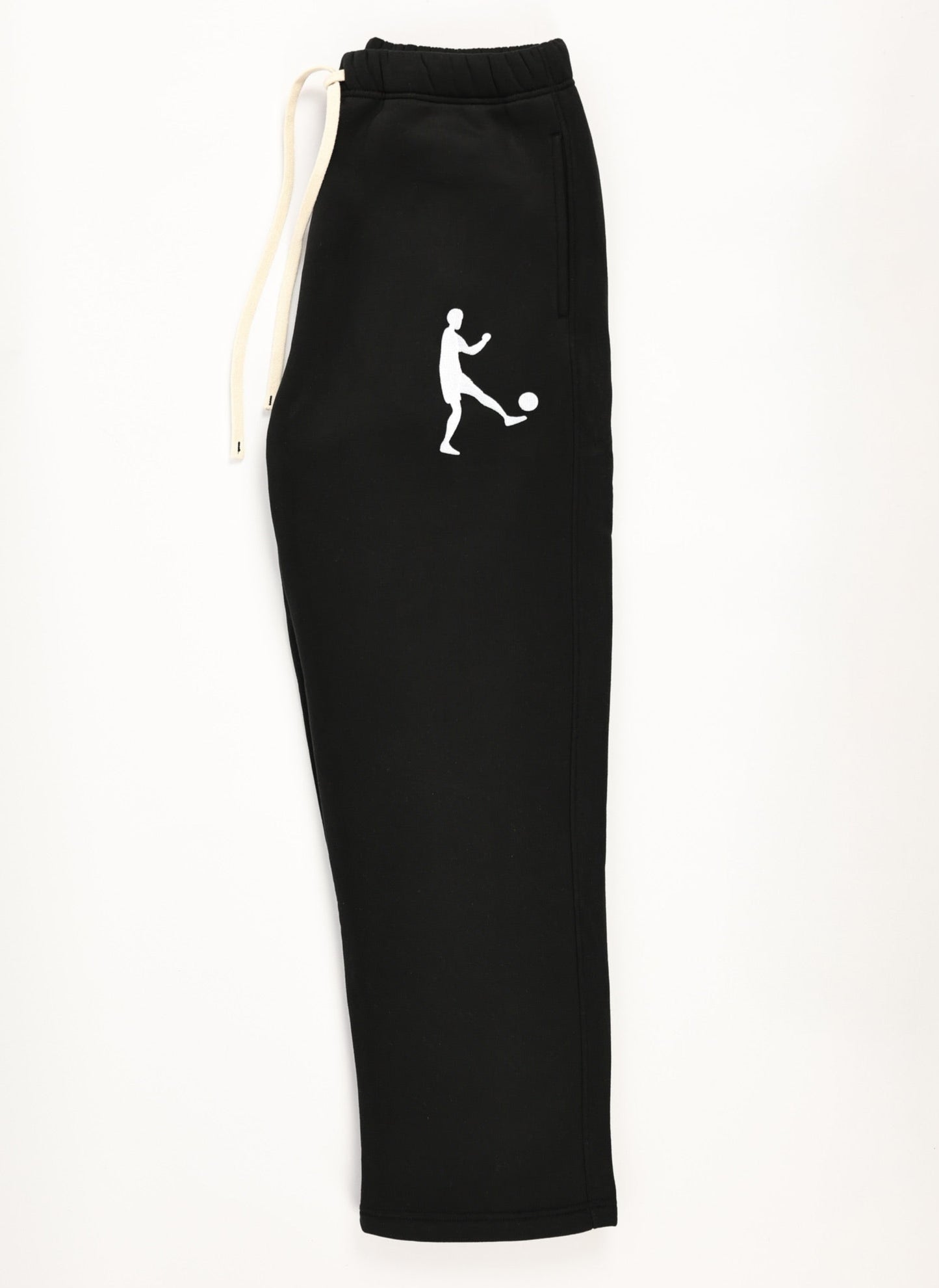 Black kickwear kickoff straight cut draw string joggers kickman logo swears