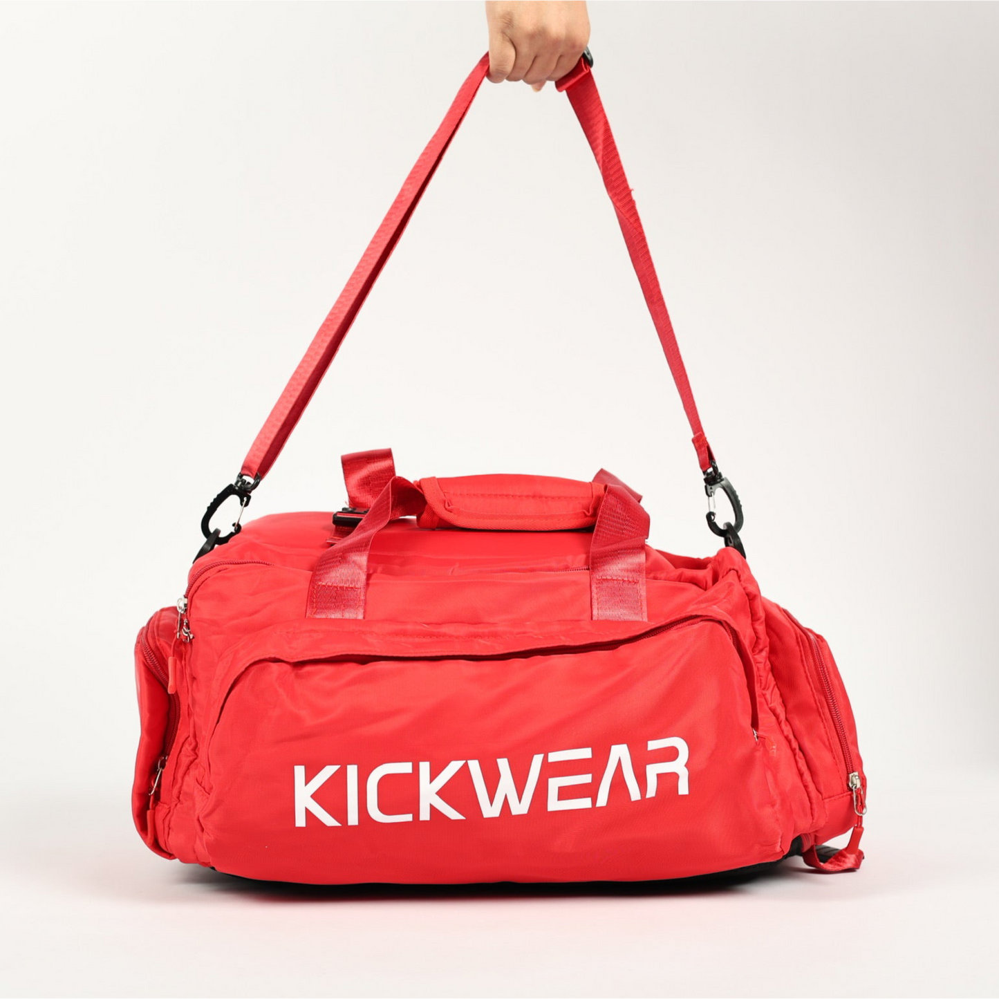 Red Kickwear Convertible Large Duffel Backpack Removable Straps