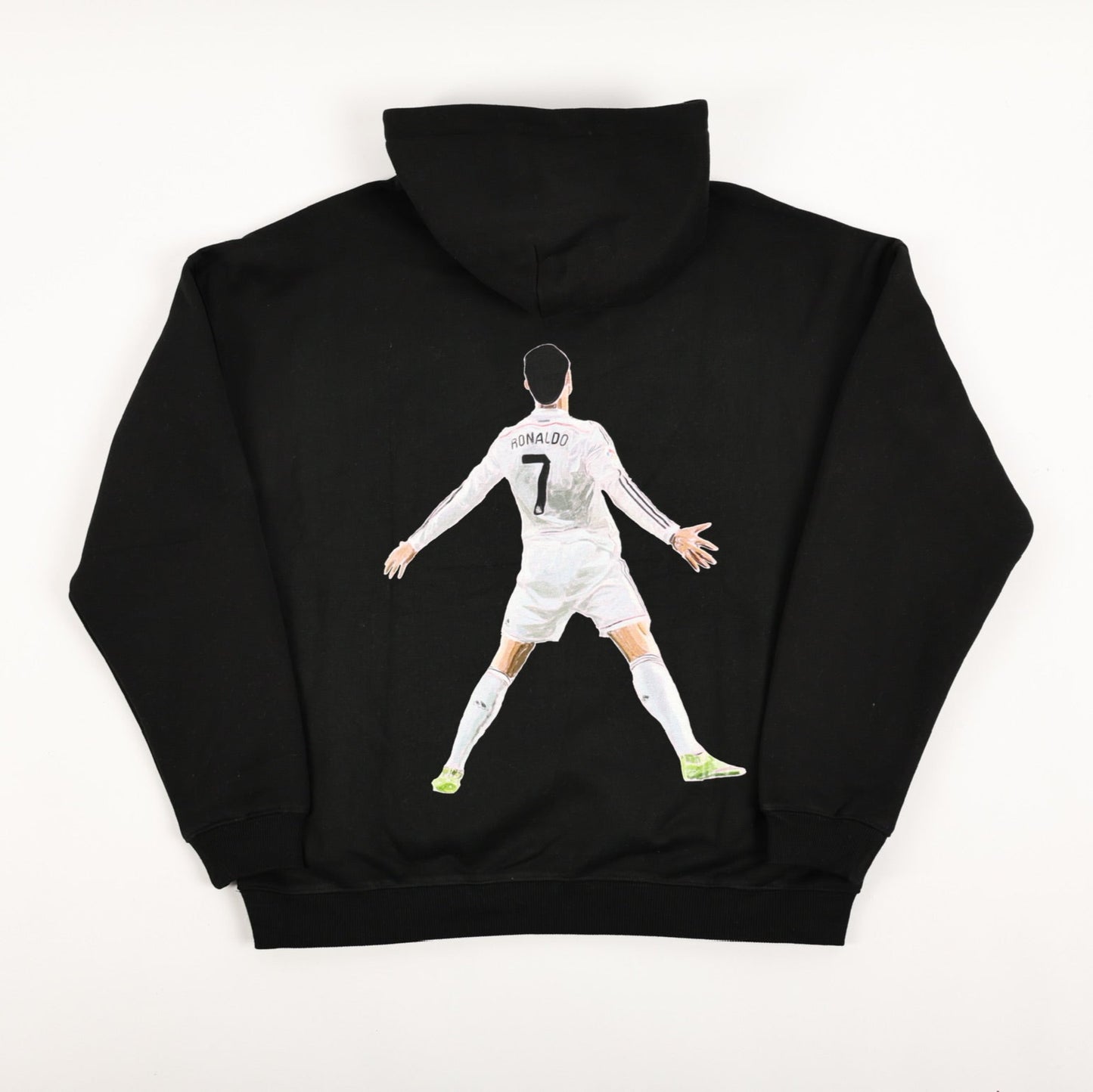 Iconic Sui celebration Essentials Comfy Black Hoodie Ronaldo Football Icon Soccer Fleece Print