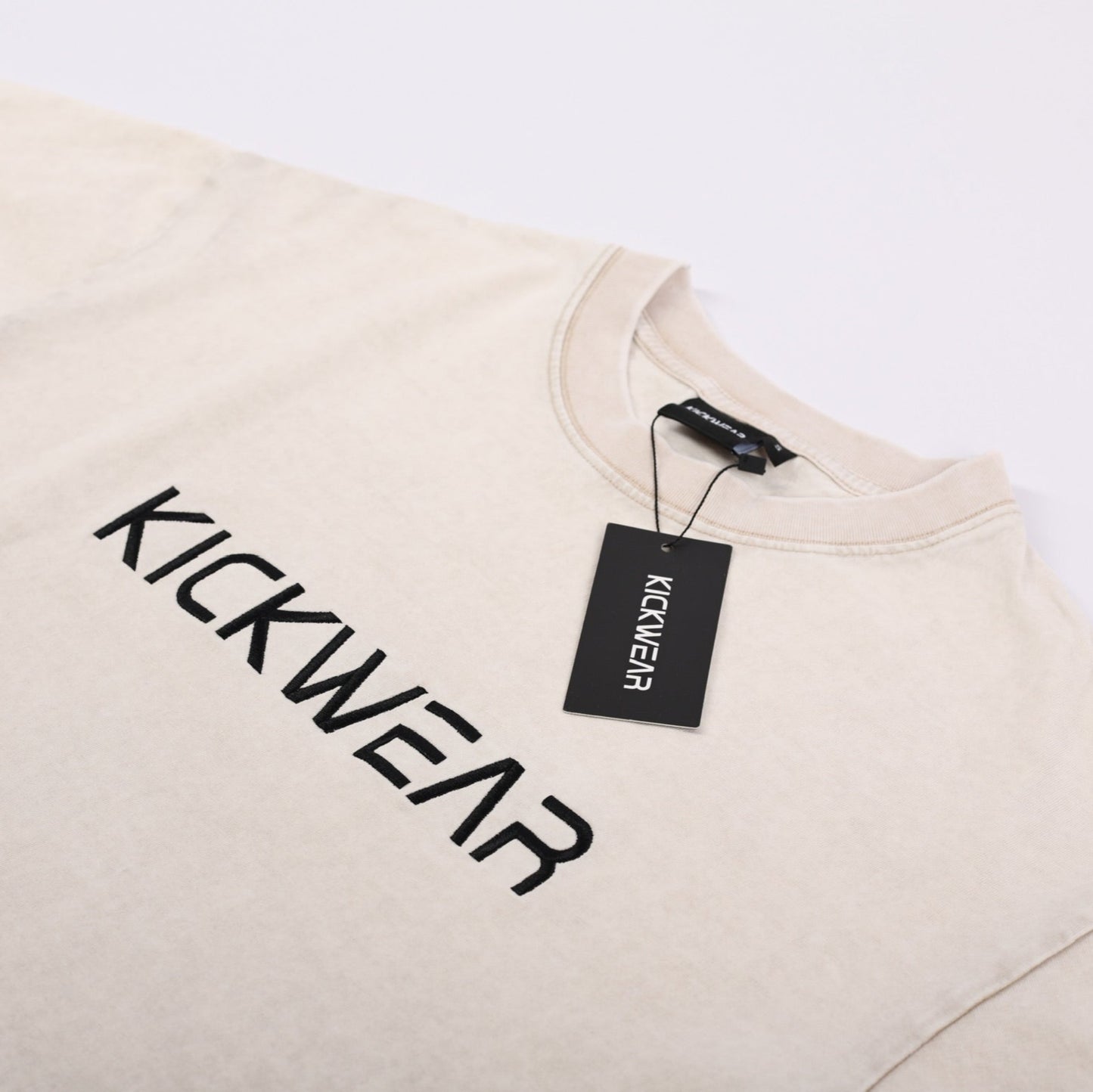 Stone Off White Acid Wash Texture Oversized Offside Classic Tshirt Half Sleeves large kickwear logo drop shoulder