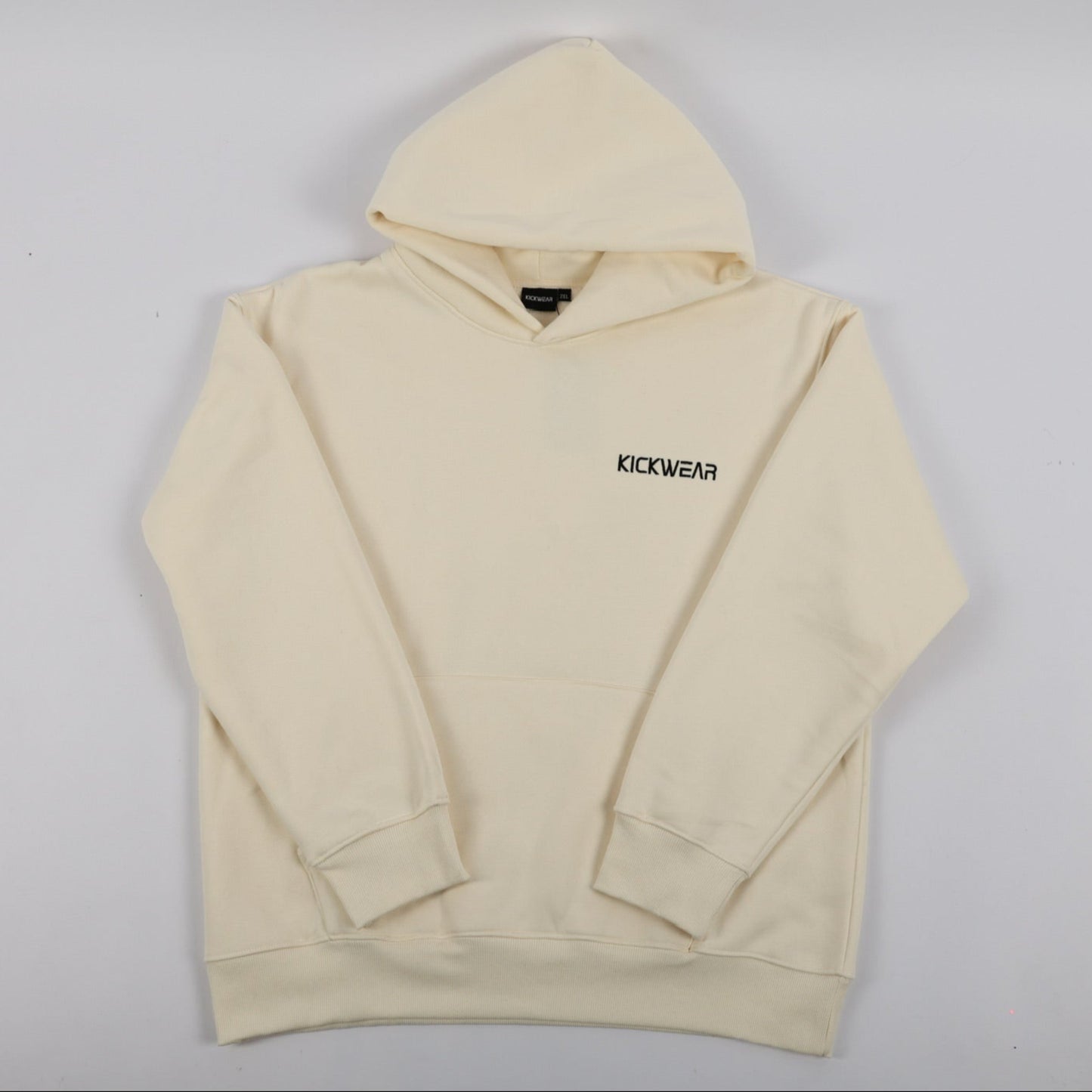 Kickwear Pitchside Fleece Off White Essentials Comfy Lining Warm Lounge Hoodie Pullover White Logo Cuff Sleeves