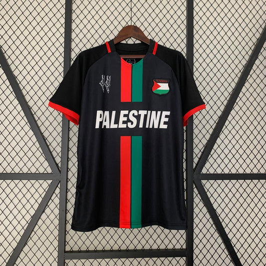Black Palestine FC Jersey Front with Flag and Map