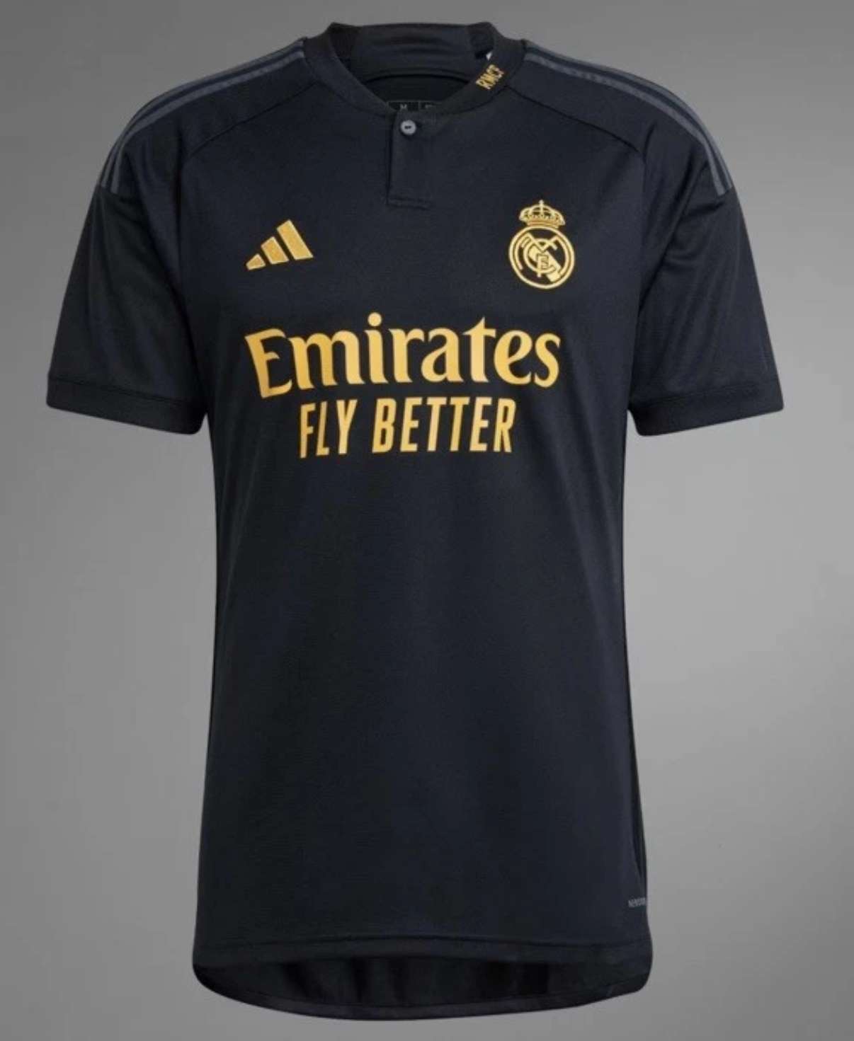 Adidas Real Madrid 2023/24 Third Jersey Black & Gold BNWT Size Small