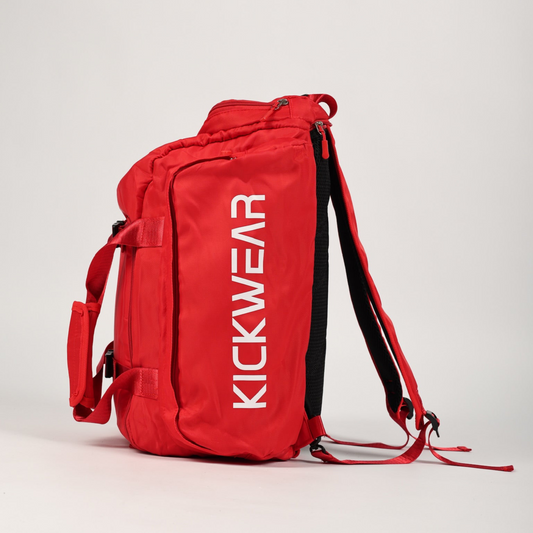 Red Kickwear Convertible Duffel Backpack Removable Straps 
