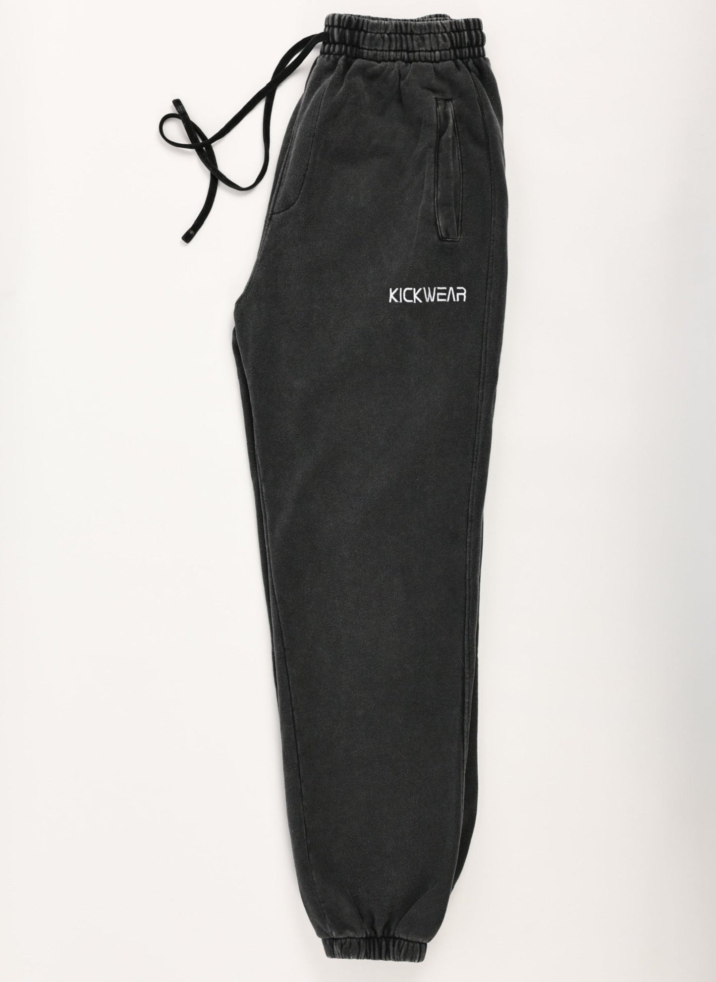 Essentials Acid Wash Texture Comfy Sideline Comfort Crew in Black Crewneck Set Terry Cotton Lining with Classic Elastic Joggers