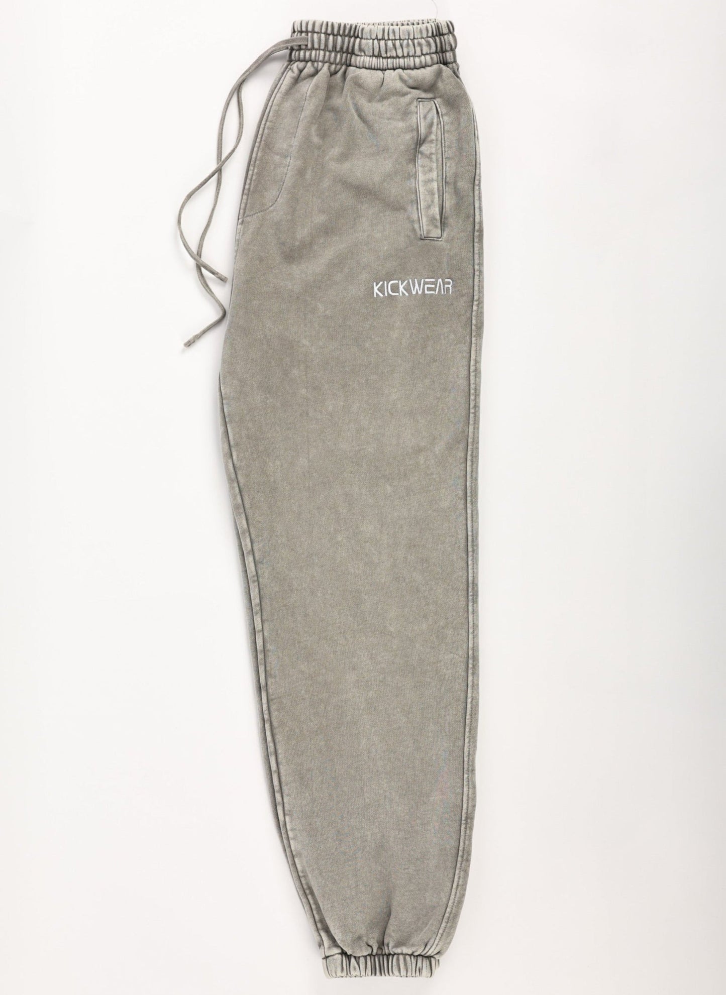 Essentials Acid Wash Texture Comfy Sideline Cozy Crew in Light Grey Crewneck Set Terry Cotton Lining with Classic Elastic Joggers